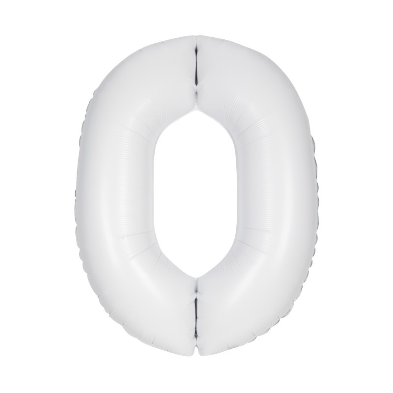 #0 white matte number balloon  18in
