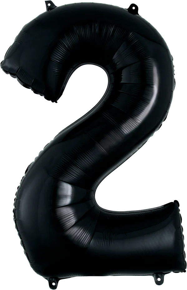 #2 Black 16”air filled balloon