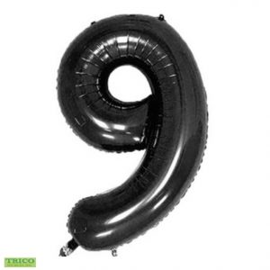 #9 Black 16” air filled balloon