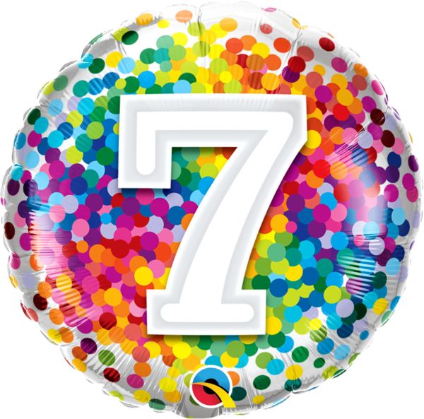 7 Rainbow Confetti Mylar balloon