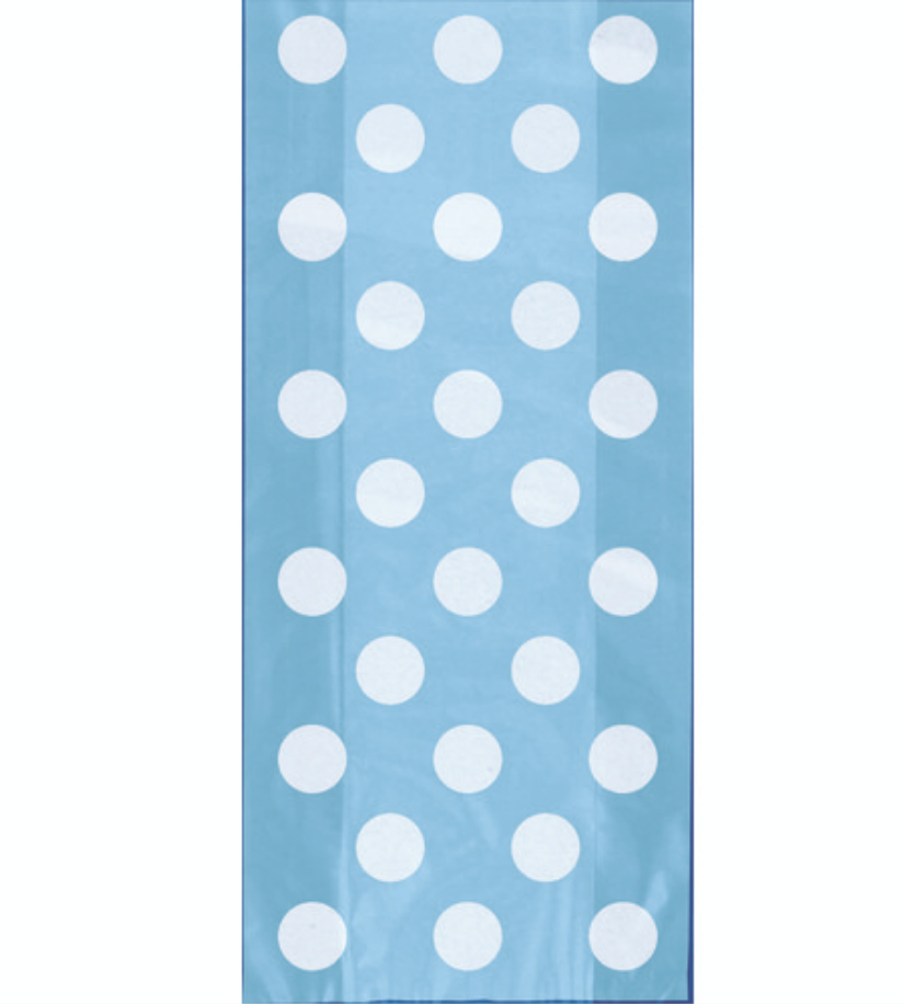 Light blue Dots Cellophane Bags 20ct