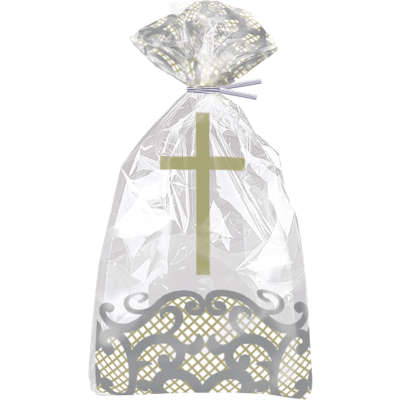 Gold Cross Cellophane Bags 20ct