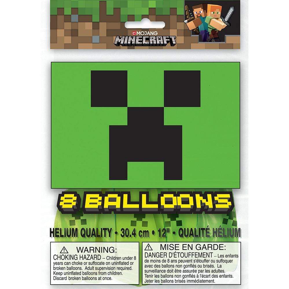 Minecraft 12″ Latex Balloons (pack of 8)