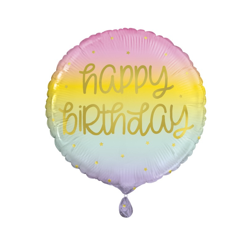 Birthday Pastel Mylar Balloon 18in