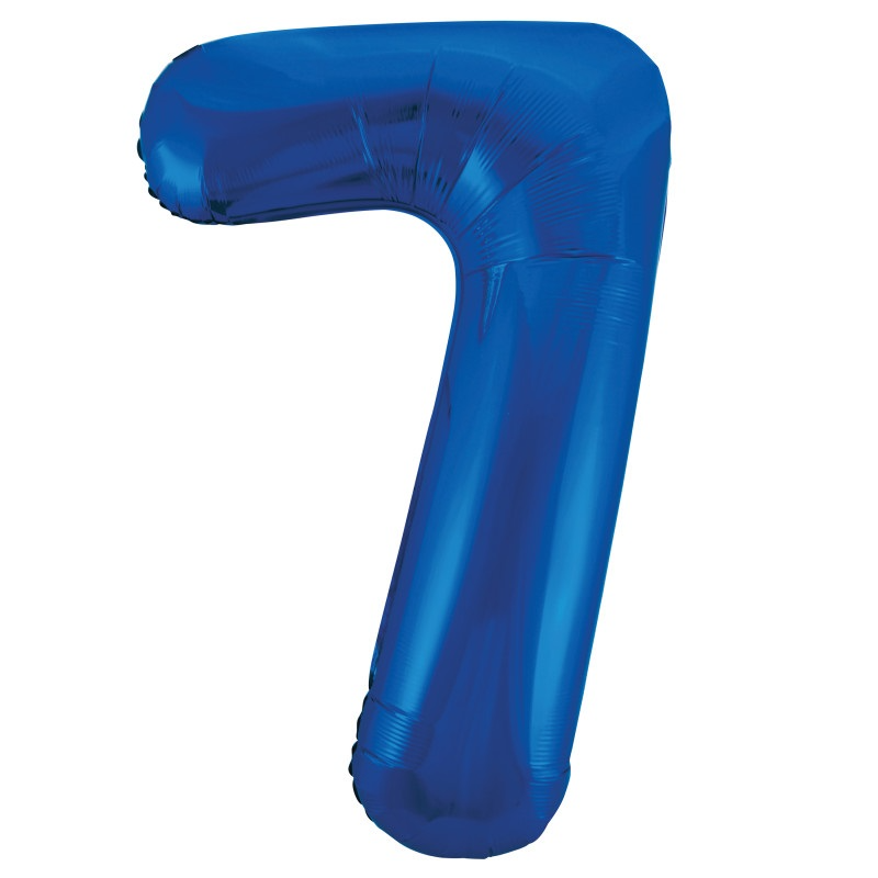 #7 Blue Shape balloon  34in