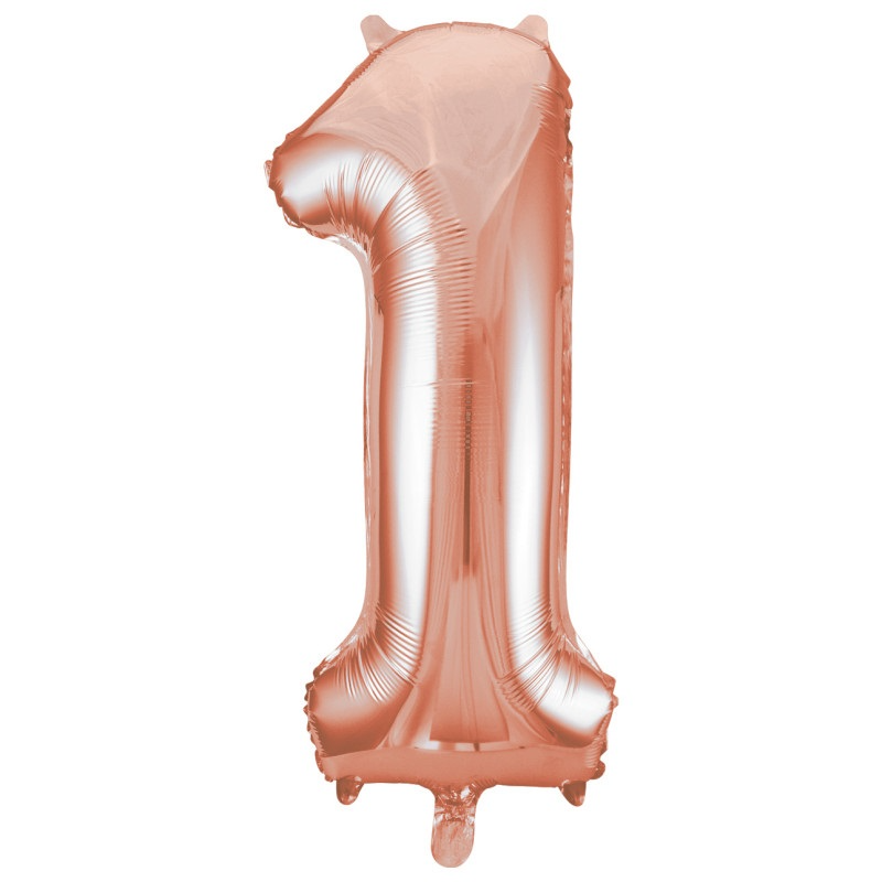 #1 Rose gold number balloon  14in
