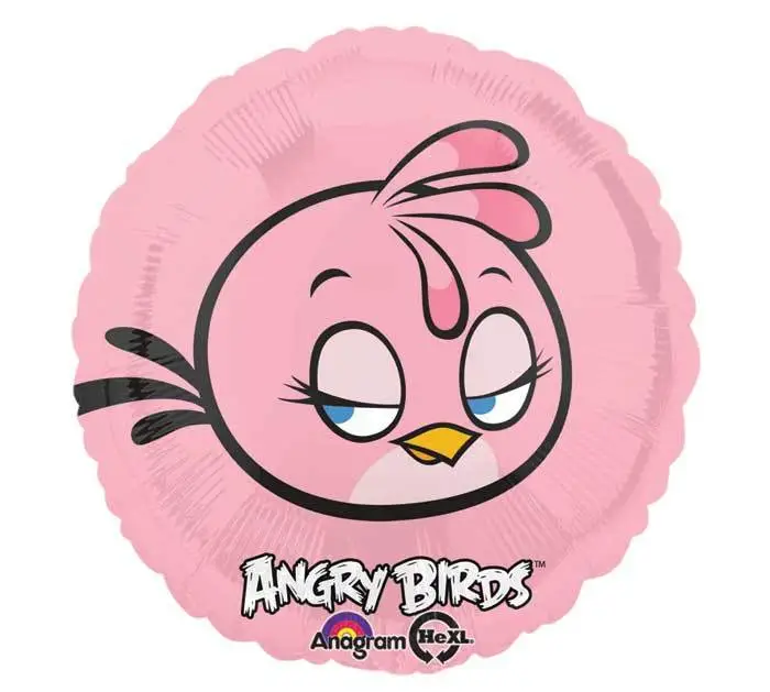 Pink Angry birds Mylar balloon