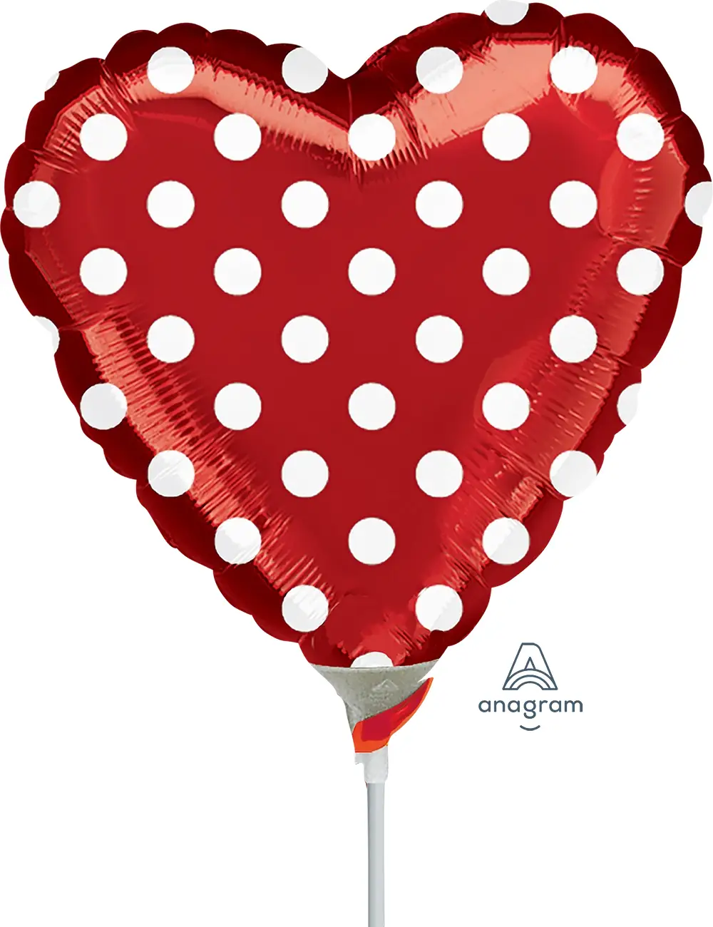 Red heart shape with polka dots