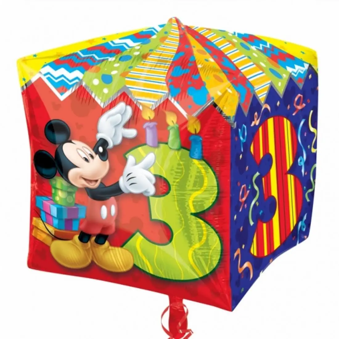 3 Bday Mickey Mouse Cubez Balloon 34in