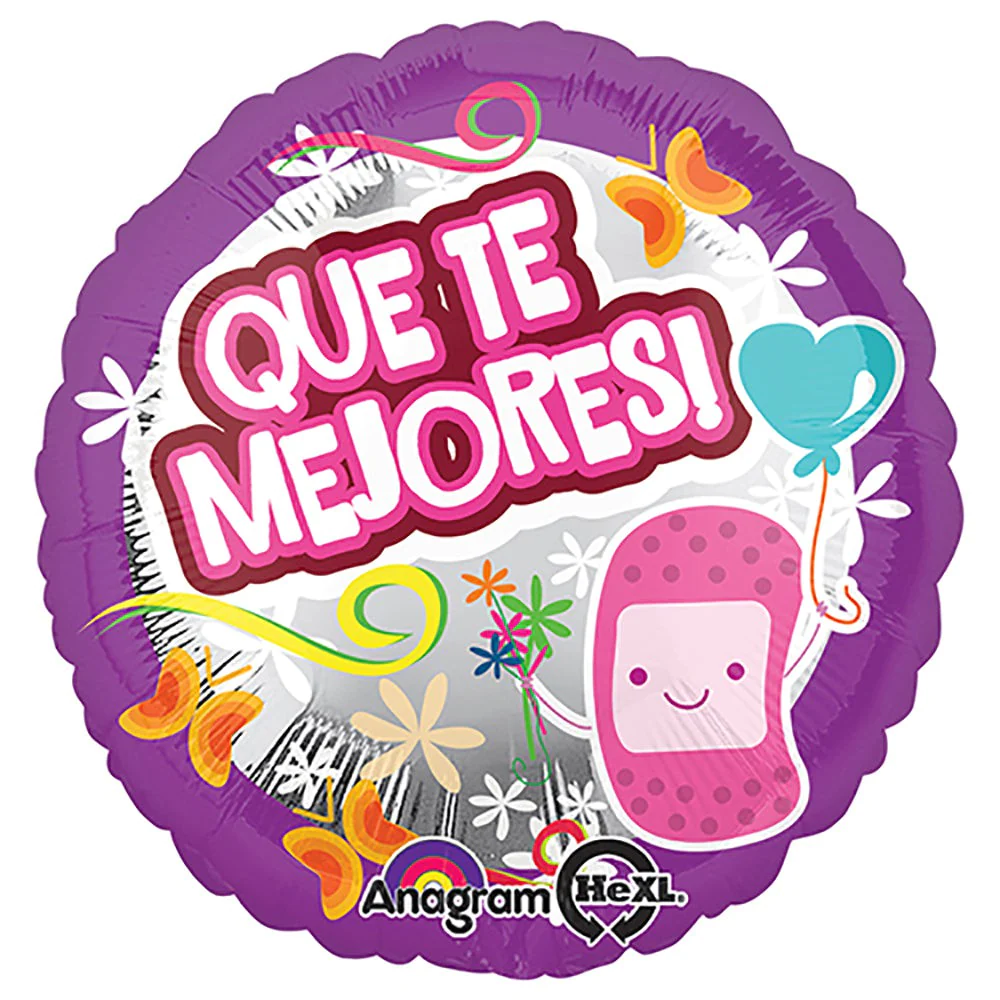 Que Te Mejores Pink Bandage Pink Mylar balloon 18in