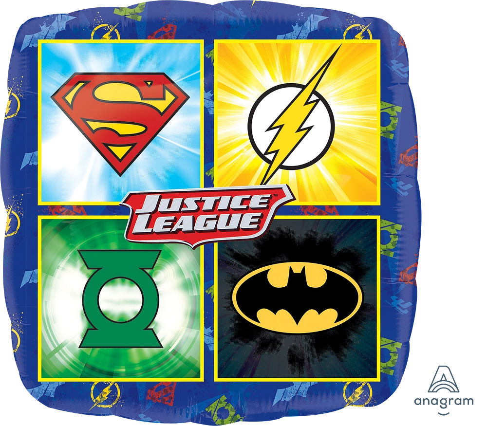 Justice league logos Mylar balloon