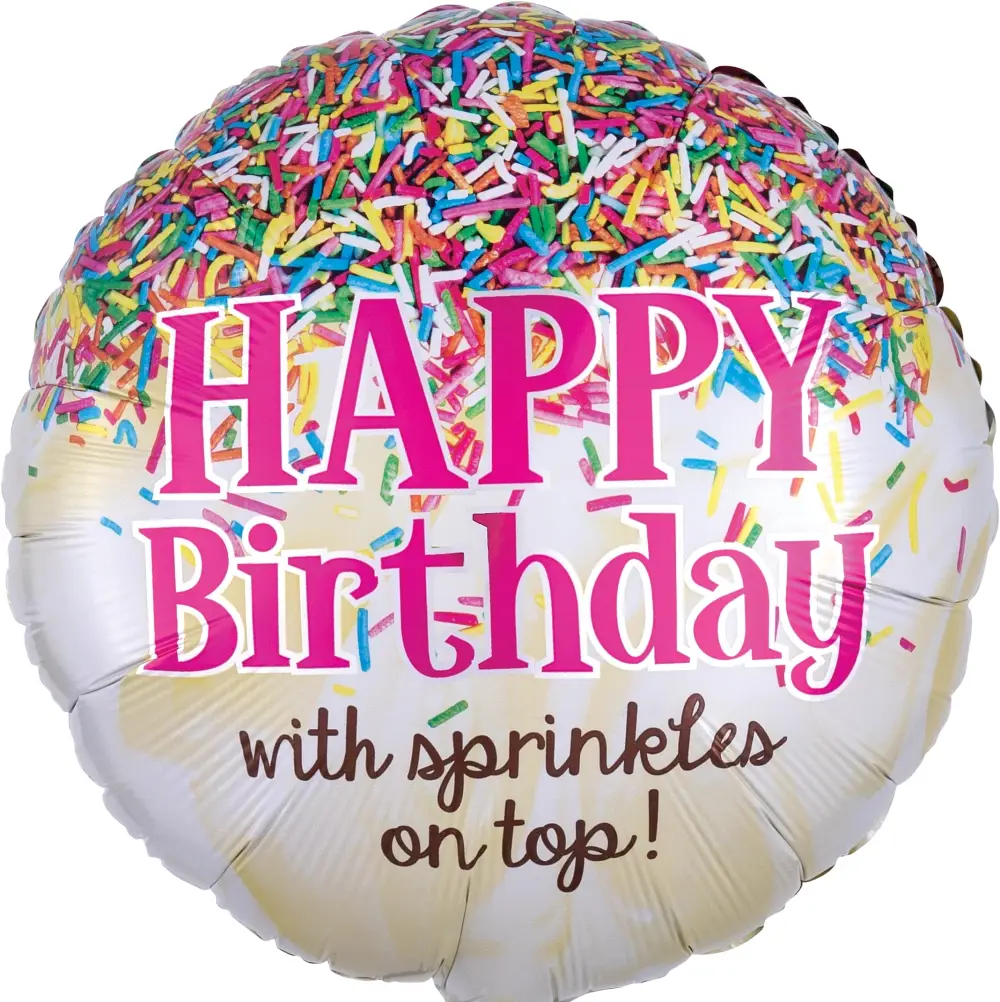 Happy birthday w/ sprinkles mylar