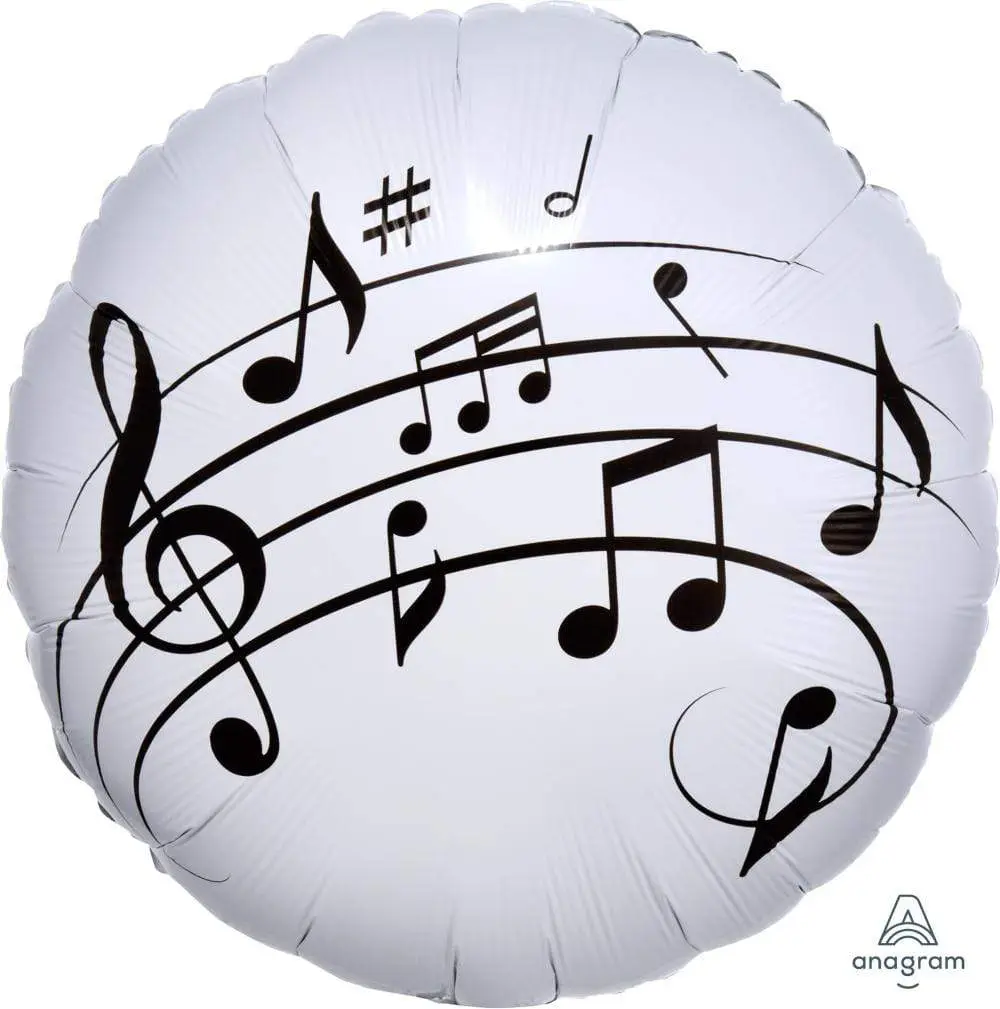 Music notes Mylar balloon