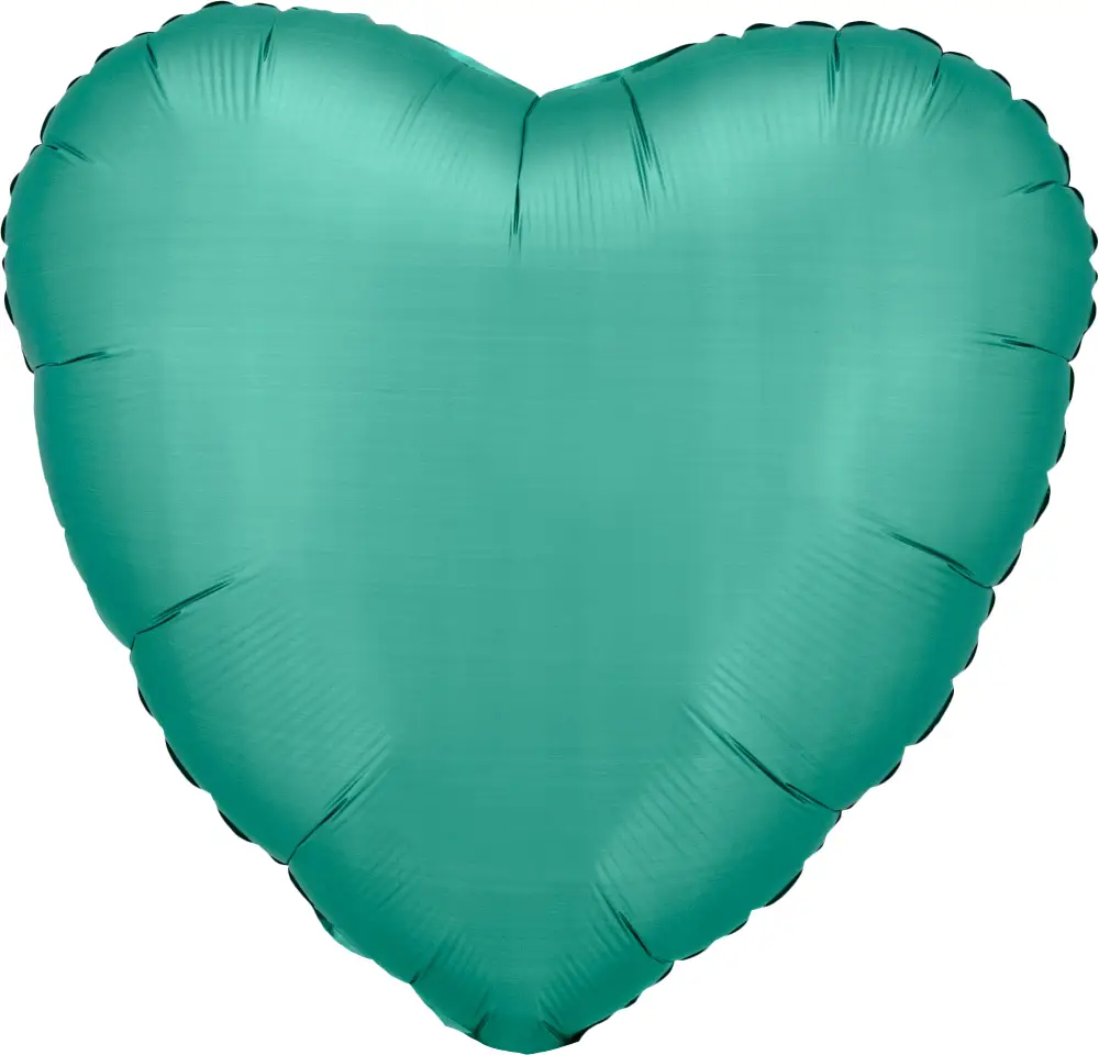 Satin Green heart shape mylar