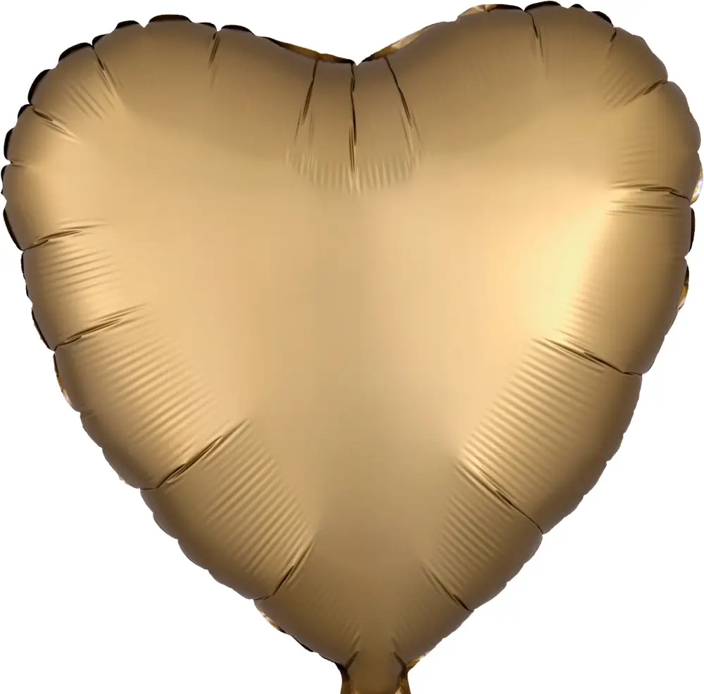 Satin gold heart shape mylar
