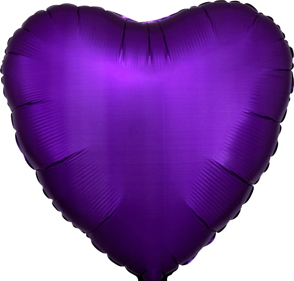 Satin Purple Heart shape mylar