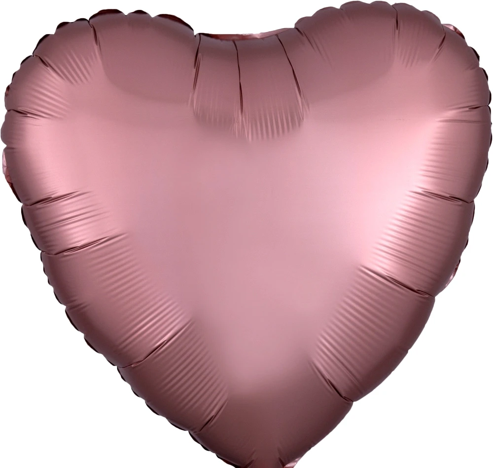 Satin Rose Copper heart shape mylar
