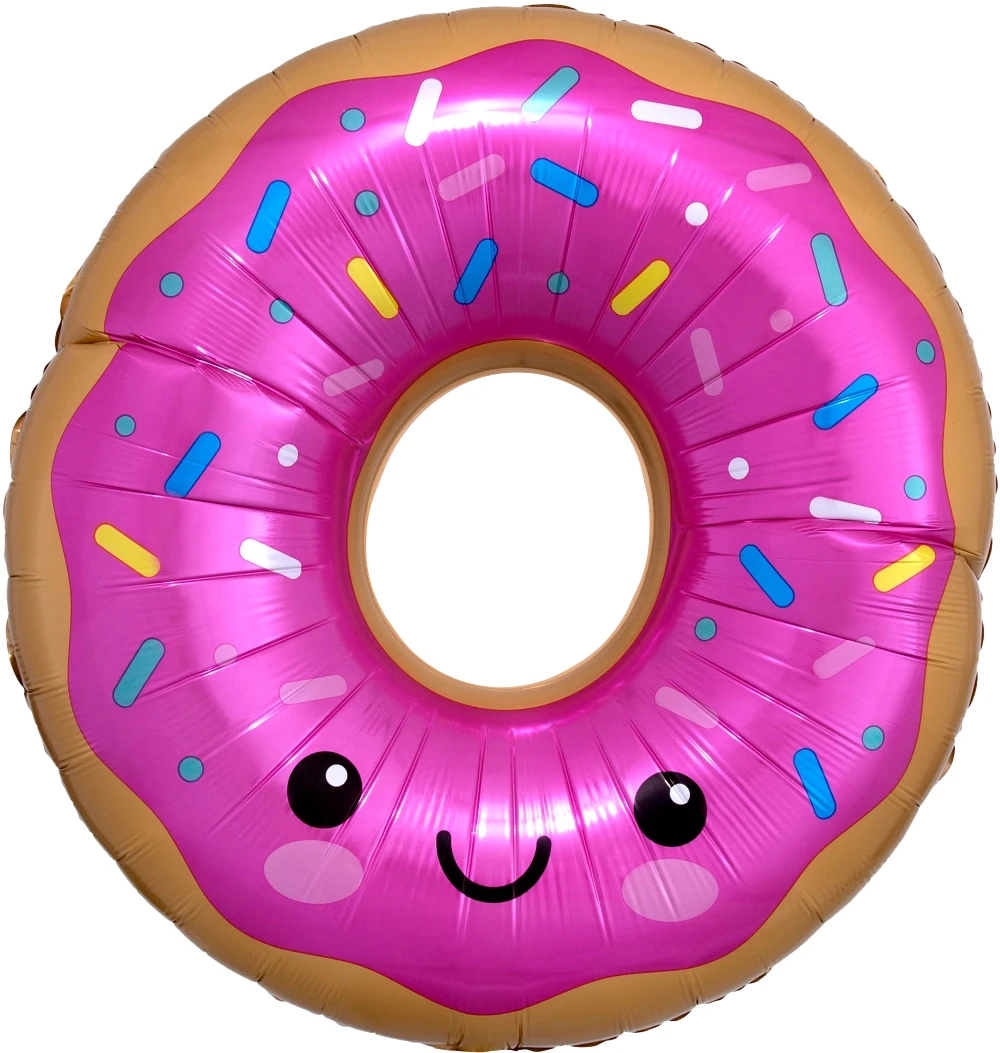 Pink donut with smile shape mylar