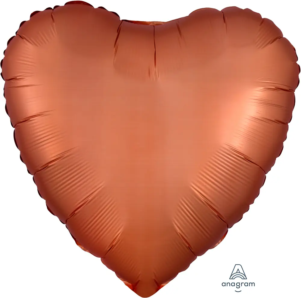 Satin Orange heart shape mylar