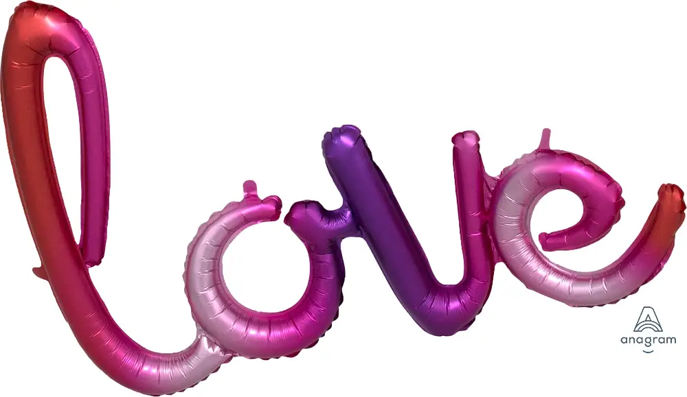 Pink ombré “Love” Air filled balloon