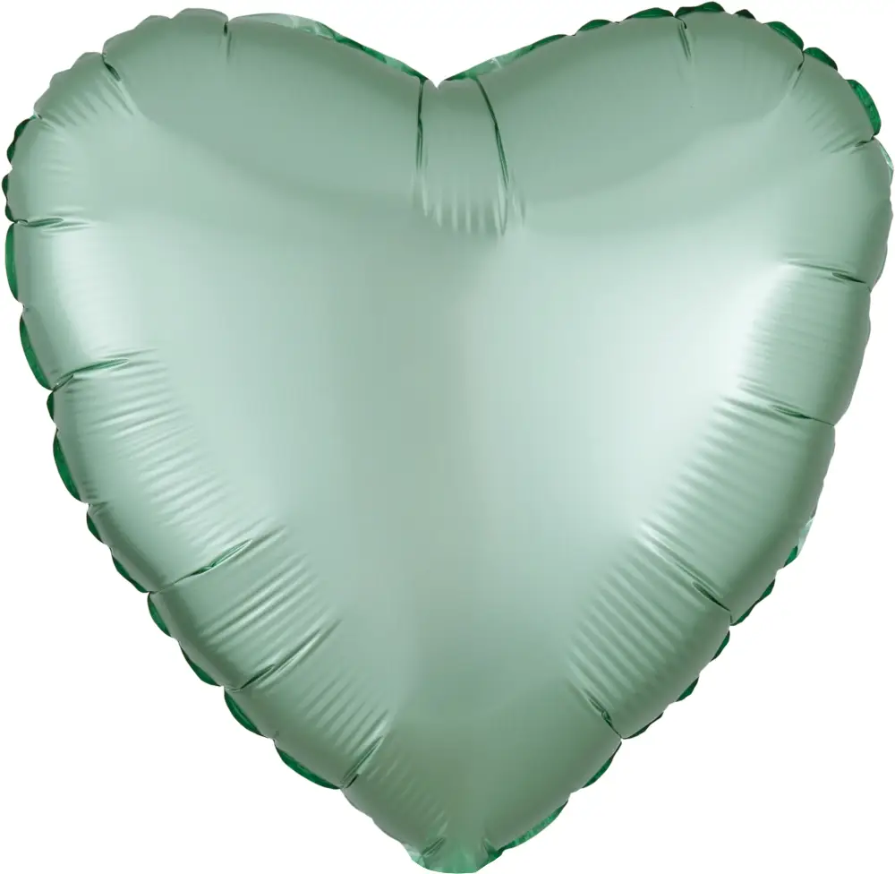 Satin Mint Green heart shape mylar