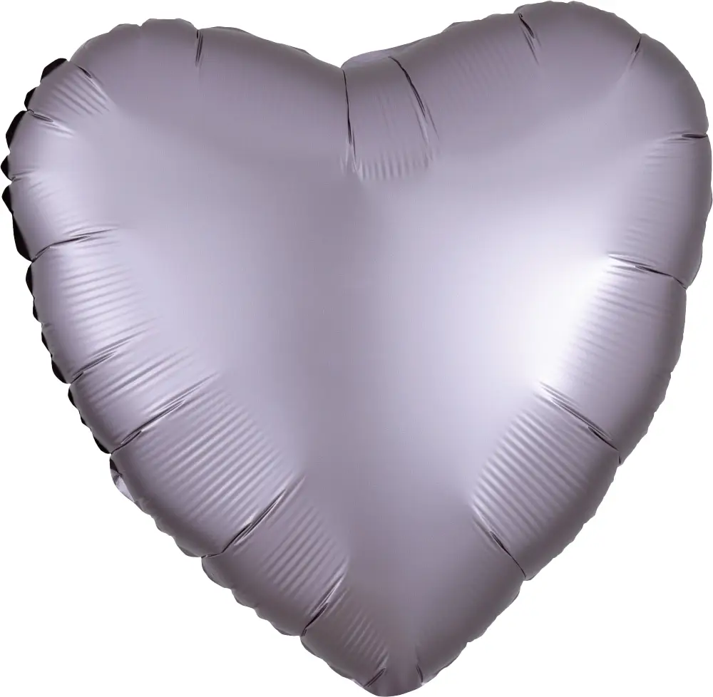 Satin graphite heart shape mylar