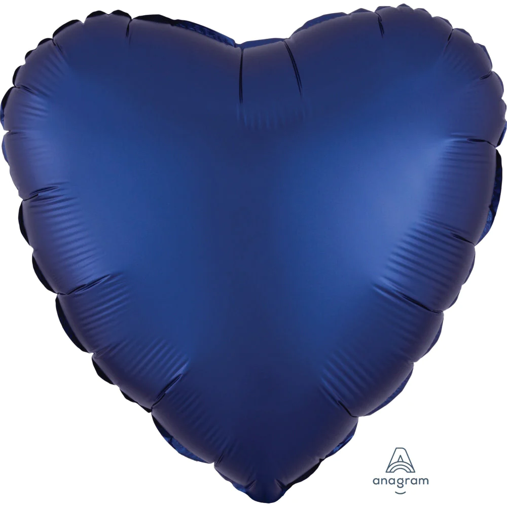 Satin Blue heart shape mylar