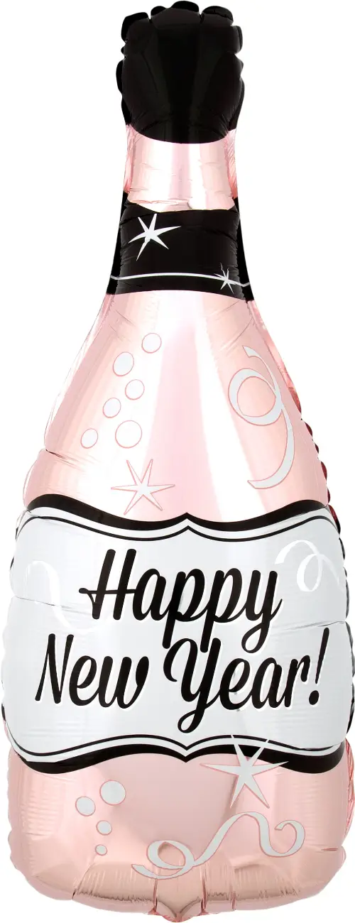 Happy New Years champagne bottle shape