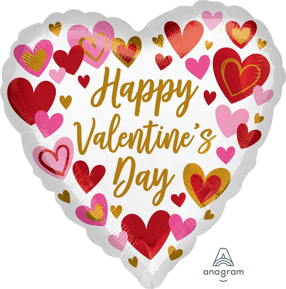 Heart shape W/ Hearts “Happy Valentines Day”