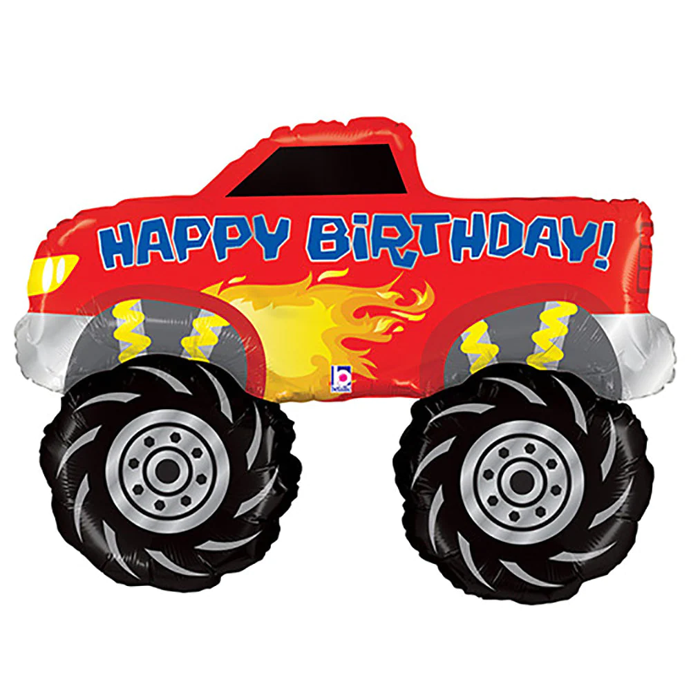 Monster Truck Happy Birthday Shape