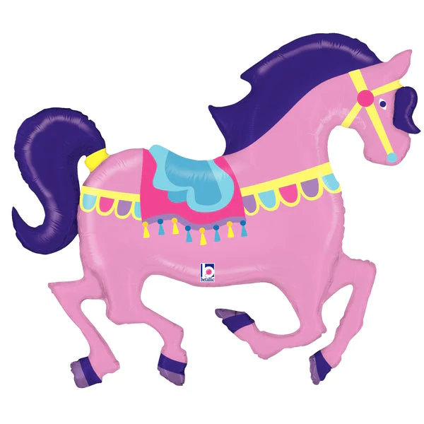 48” pink horse mylar
