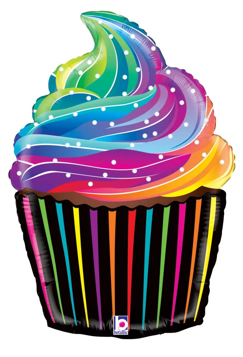 27” 67cm rainbow cupcake