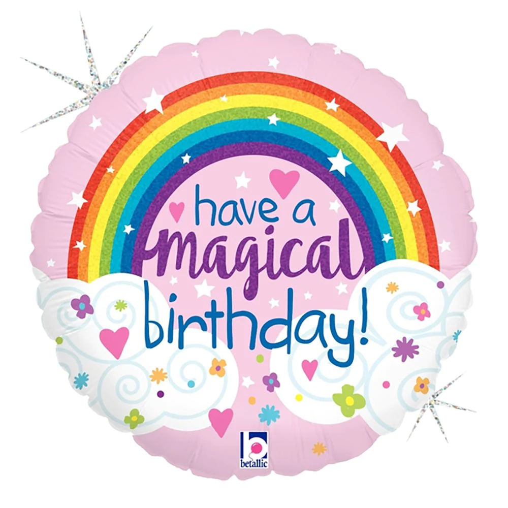 Magical Rainbow Birthday Holographic 18in