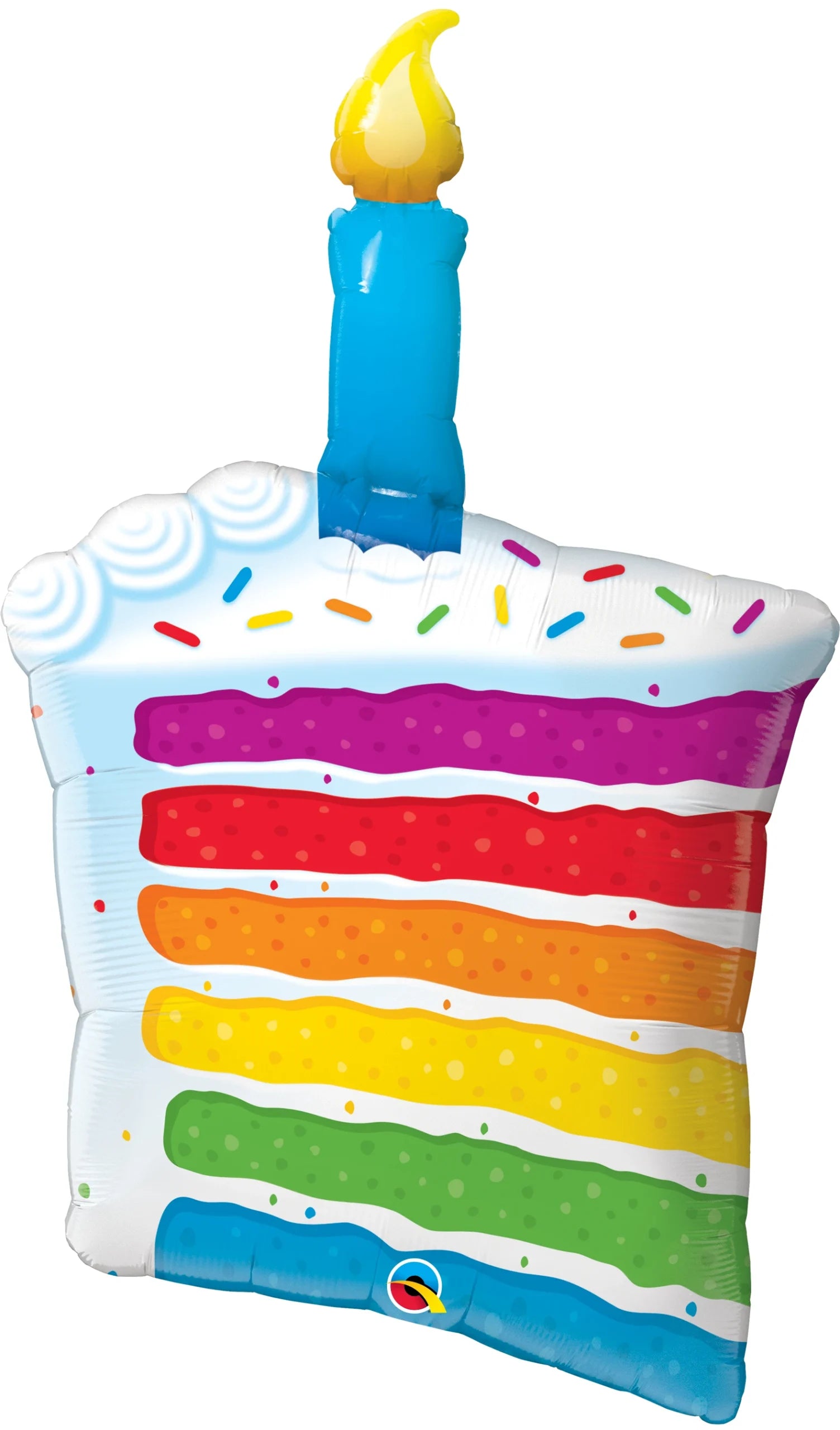 Colorful birthday cake slice shape mylar