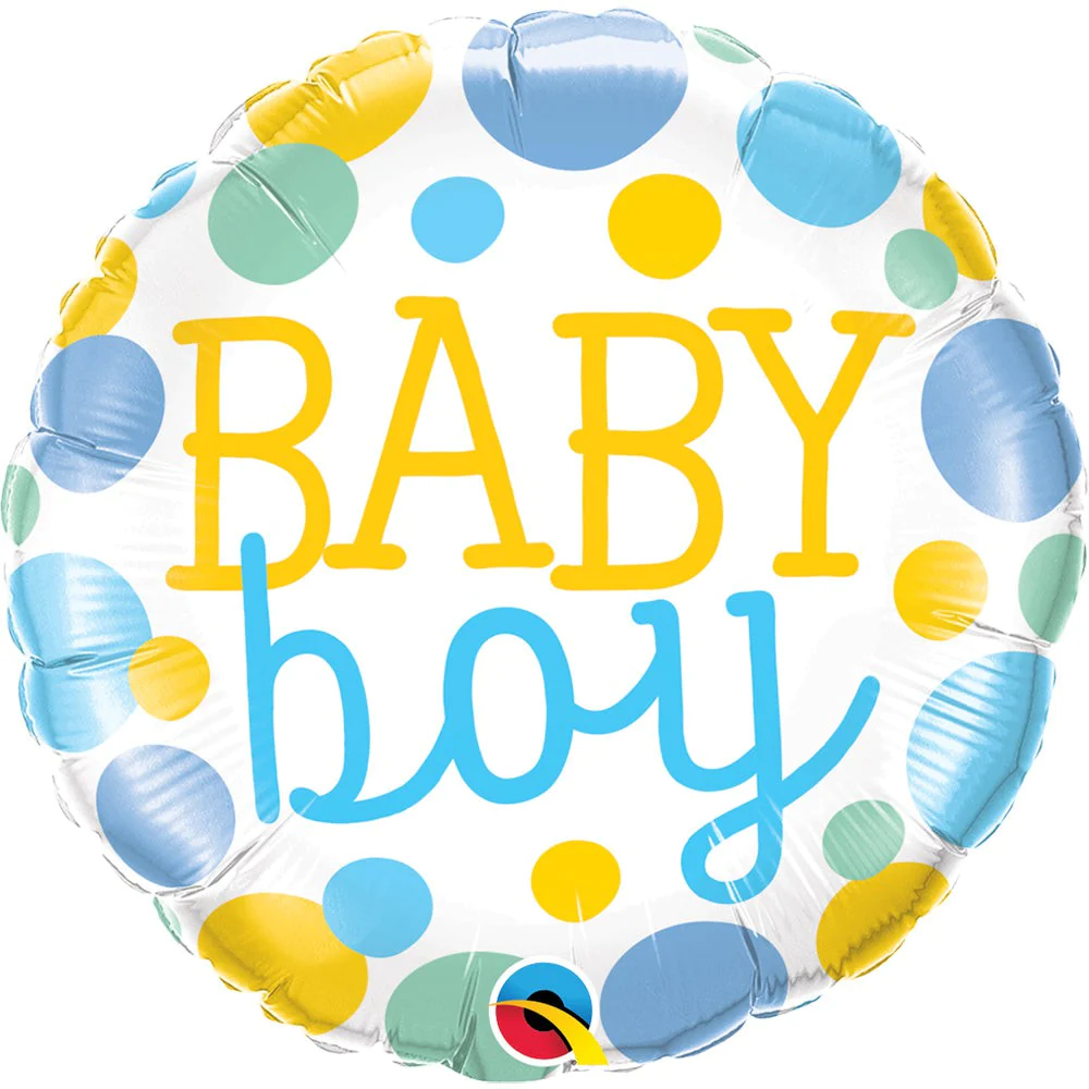 Baby Boy Dots Mylar balloon 18in