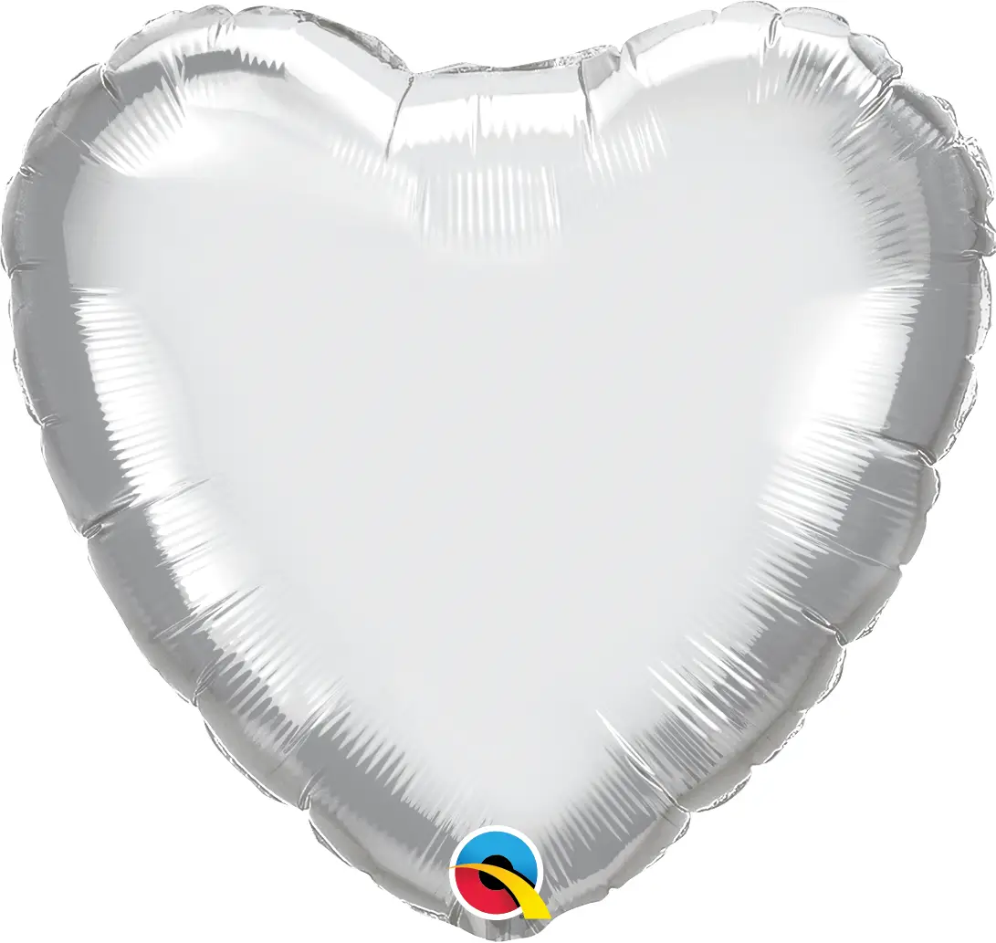 Chrome silver heart shape mylar