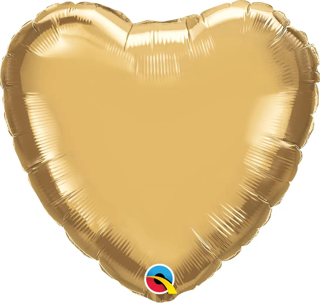 Chrome gold heart shape mylar