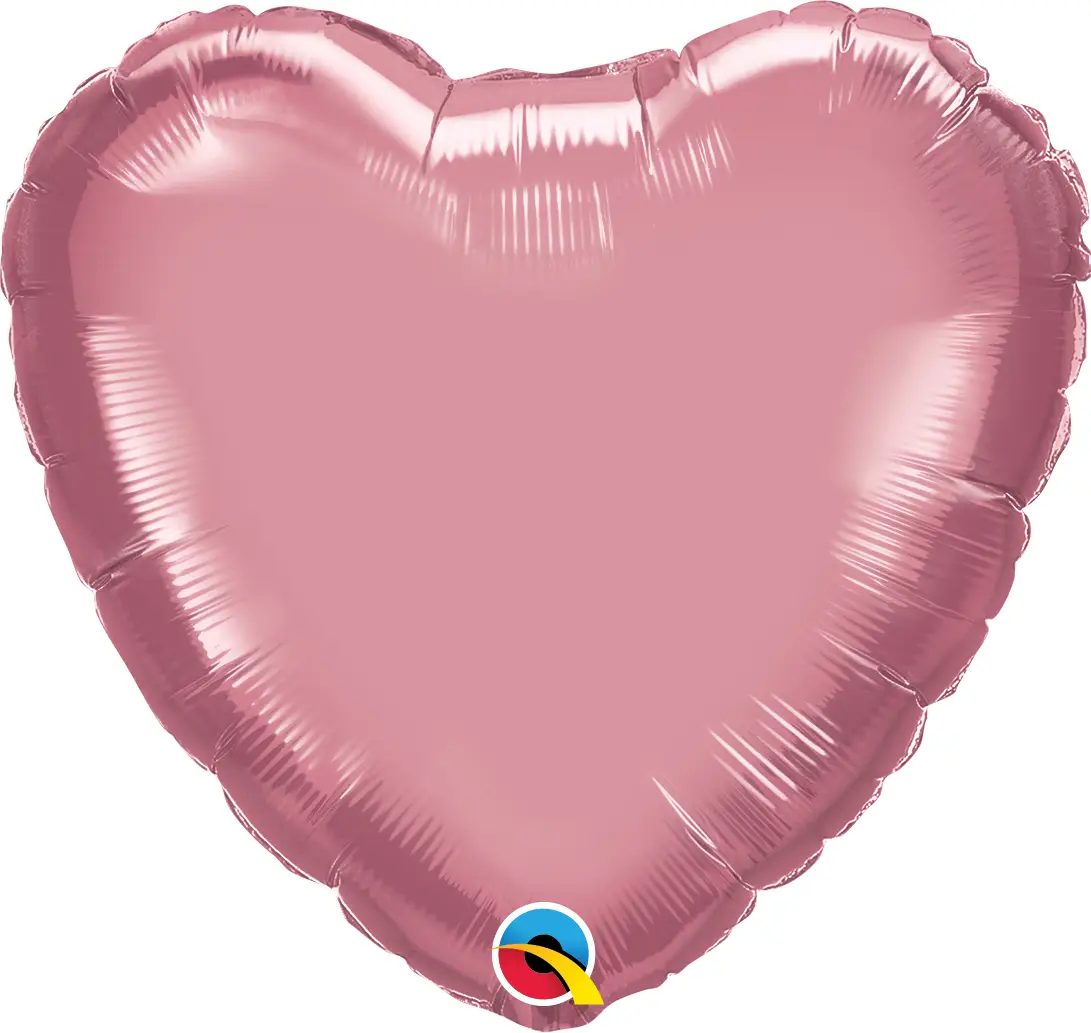 Chrome Mauve heart shape mylar