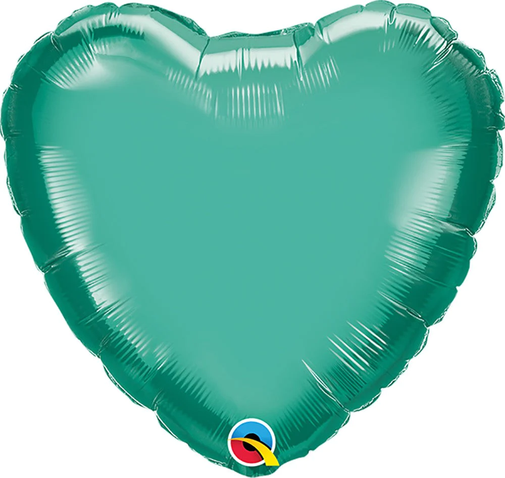 Chrome Green heart shape mylar