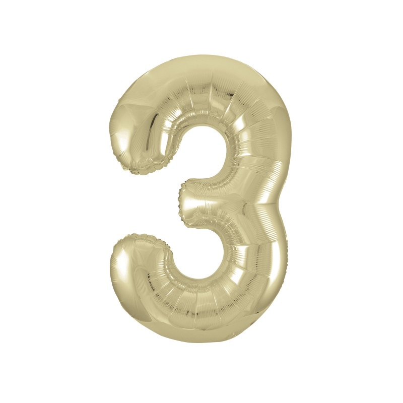 #3 Gold number balloon  34in