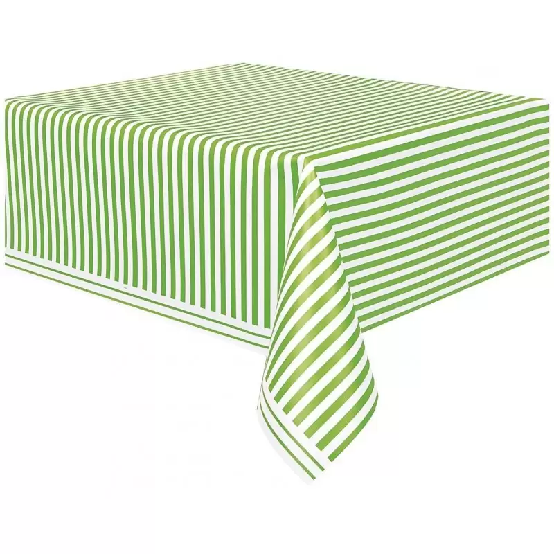 Lime green stripe  Rectangular Plastic Table Cover 54″ x 84