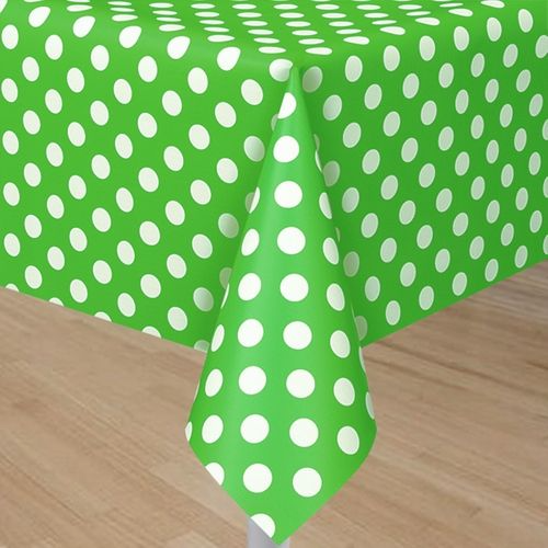 Lime green polka dot  Rectangular Plastic Table Cover 54″ x 84