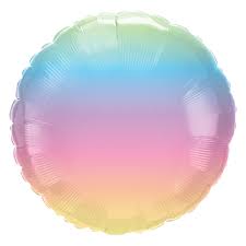18”  Pastel colorful round mylar
