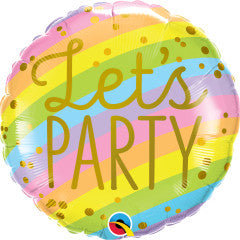 Let’s Party Stripes foil balloon 18in