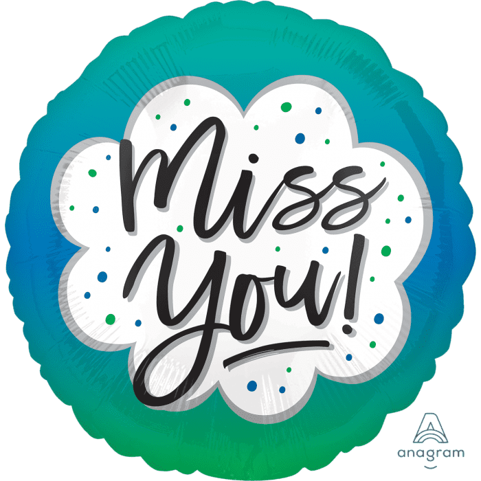 Miss You Ombre Mylar balloon 18in