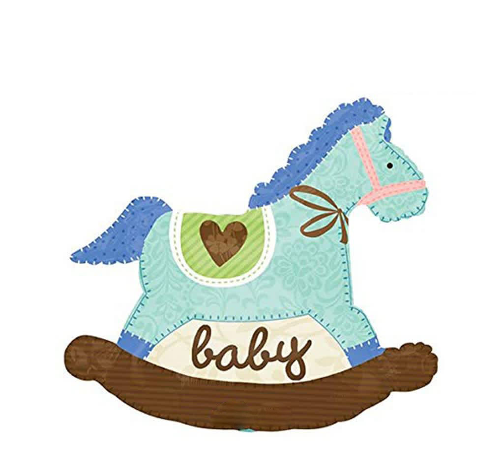 Baby Blue rocking horse 29in