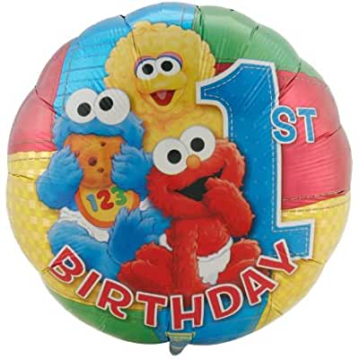 Baby Sesame Street 1st birthday Mylar 18in