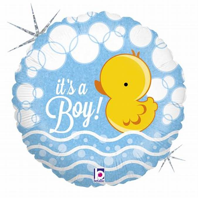 Bubble Ducky Boy Mylar balloon 18in