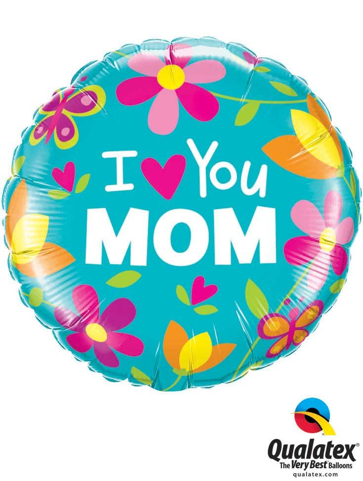 I love you Mom Mylar balloon 18in