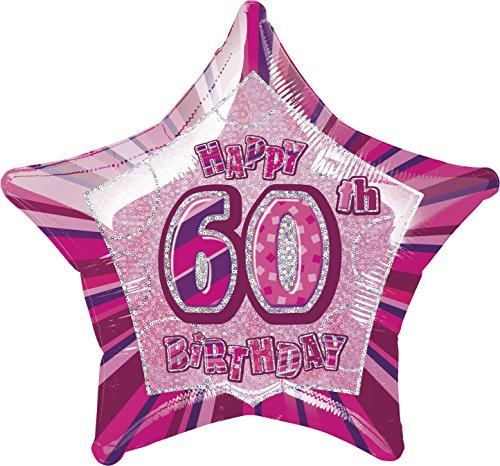 Glitz 60th Birthday Pink 20in